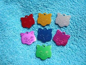 Cat Face Engraved Pet ID Tags Dog Cat Horse Tags
