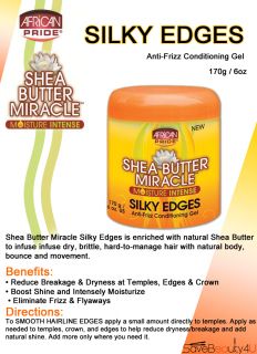 2pc African Pride Shea Butter Miracle Silky Edges Anti Frizz Conditioning GEL6OZ