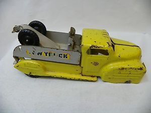 Antique Pressed Steel Lincoln Tow Truck Dunlop Tires Toy Truck Parts