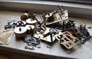Vintage Clock Parts Lot Hands Springs Weights Movements Wheels and More