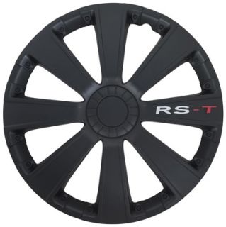 New Car Exterior 14" Matt Black RS T Sports Wheel Trims Hub Caps Full Set of 4