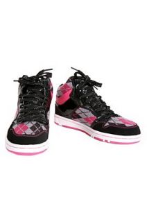 Twisted Pink Argyle High Top Sneakers