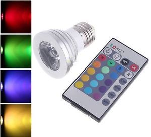 4W RGB E26 LED Bulb Indoor Lamp Spot Light 16 Color Changing IR Remote Control