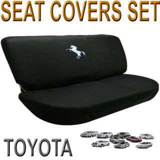 White Mustang Horse Bench Seat Cover for Toyota Sienna Tacoma Tundra