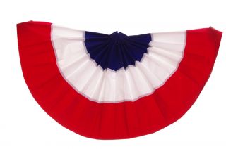 American Flag Bunting Grommet Holes Red White Blue Stripes 18 x 36 inches New