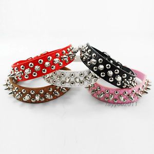 New Spiked Studded Cool Rivets PU Leather Dog Pet Puppy Collars for Small Dogs