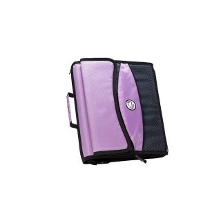Case It 2 inch D Ring Organizer Zipper Binder with Removable Tab File Lavender