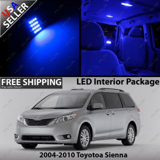 Toyota Sienna Mini Van 4 Door Ultra Blue 12V Interior LED Light Bulb Package Set
