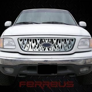 Ford F150 99 03 Flame Front End Grille Insert Chrome Metal Accessories