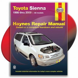 1998 2009 Toyota Sienna Haynes Repair Manual 92090 Shop Service Garage