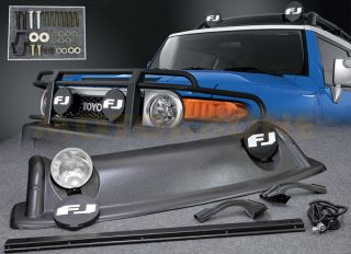 07 11 Toyota FJ Cruiser Roof Rack Air Dam Light Lamp Bar Cover Replacement Set