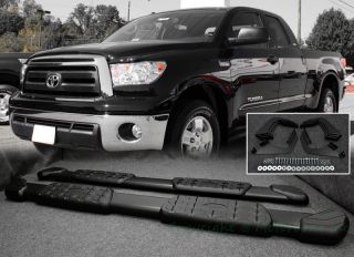 07 13 Toyota Tundra Side Step Rail Running Board Nerf Bar Black Double Cab