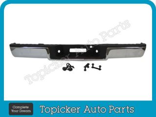 New Rear Step Bumper Assy Chrome Pad Lic Brackets 06 08 Ford F150 Styleside w O