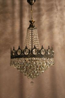 Vintage Antique Crystal Old Waterfall Chandelier French Luster Lighting Design