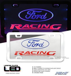 F150 License Logo Plate Frame 3 Dimensional Chrome Ford Oval LED Lights Car