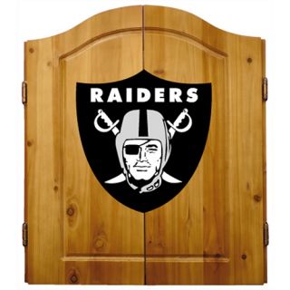 Imperial NFL Oakland Raiders Pine Wood Dart Cabinet Bristle Cone Board