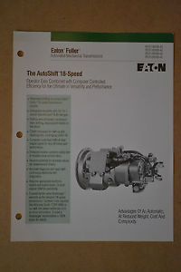 Eaton Brochure Fuller Transmissions Auto Shift 18 Speed 1999 Spec Sheet