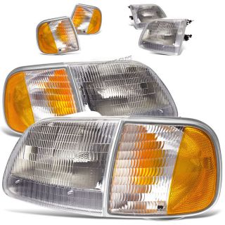 07 03 Ford Expedition F150 Pickup Truck Chrome Head Lights Corner Signal Lamps