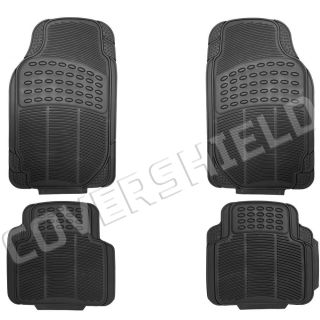 Heavy Duty All Weather Rubber Black Mat 4 PC Pads Car Floor Mats Front Rear