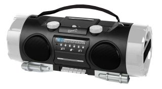 Portable Boombox with Bass Boost  CD Player Radio USB SD Card Aux
