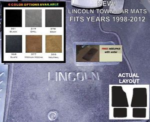 1998 2012 Lincoln Town Car Floor Carpet Mats 4 PC Set w Lincoln Monogram