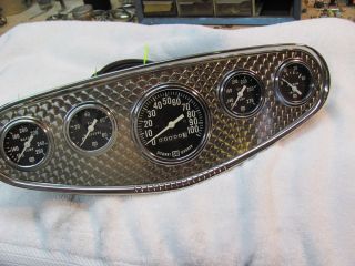 Vintage Stewart Warner Gauge Panel Gauges Large Bloc Speedometer 100 MPH