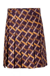 Purple Multi Pleated Silk Skirt von SALVATORE FERRAGAMO  Luxuriöse