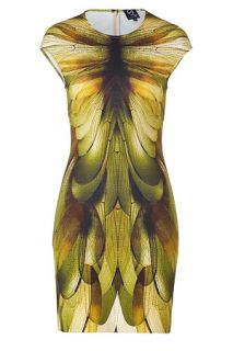 Beige/Green/Brown Printed Dress von MCQ ALEXANDER MCQUEEN  Luxuriöse
