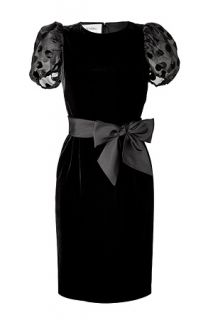 Black Belted Velvet Dress by VALENTINO
