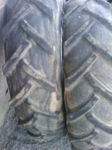 Two Used 11 2x28 Firestone Antique Tractor Tires w Wheels Ford Deere Case