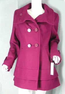 $325 Kenneth Cole Stand Collar Coat Petunia L 14