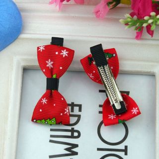 One Pair 2pcs Cute Christmas Tree Barrettes Hairclips Baby Girl Toddler 074