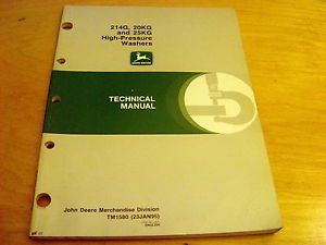 John Deere 214G 20kg 25kg Pressure Washer Service Technical Repair Manual TM1580