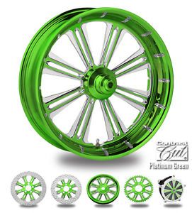 Harley Wheels Custom Color Custom Rims Platinum Green