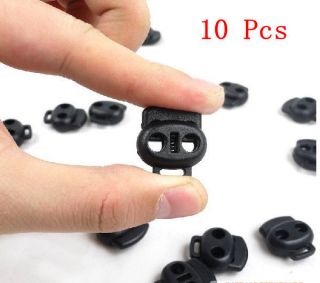 10x DIY 4mm Hole Stops Bungee Twin Elastic Lock Spring Round Double Cord Locks