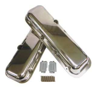 Big Block Chevy Short Polished Aluminum Valve Covers with Breather Holes 396 454