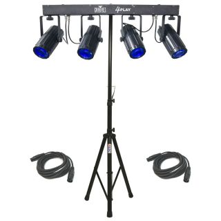 4Play Moonflower LED Color Bar Chauvet DJ Light DMX Cables Tripod Stand Package