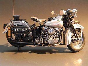 Franklin Mint 1948 Harley Davidson Police Motorcycle No Box Missing Some Parts