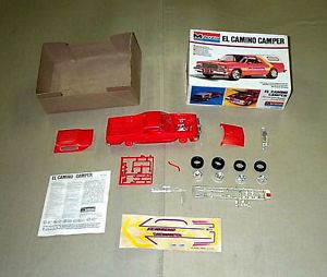 Vintage Monogram 1979 Chevy El Camino camper Pickup Truck Model Kit Open Parts
