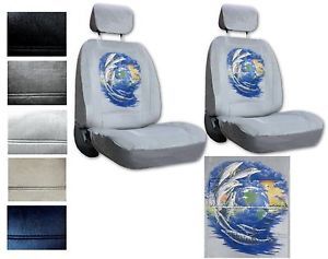 Seat Covers Car Truck SUV Dolphins Jumping Over Earth Low Back PP 5