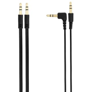 2X Pack 3 5mm Auxiliary Cable 1 Angled and 1 Flat Audio Music Aux 5 Colors New