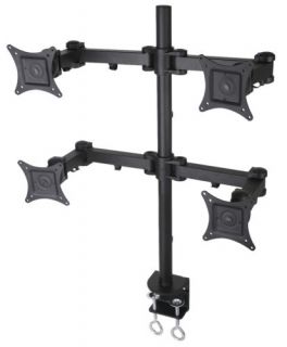 Quad LCD Monitor Desk Mount Stand Heavy Duty Fully Adjustable 4 Screens Upto 27"