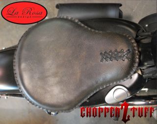 2007 09 Sportster Solo Seat Conversion Kit 3" Barrel Spring Rustic Black Leather