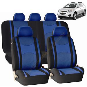 Chevrolet Camaro Blue Semi Custom Airbag Split Bench Seat Covers 9pc Set