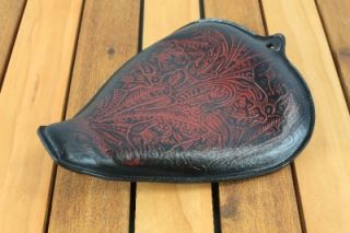2010 2012 Rich Phillips Leather Antique Red Squash Frame Seat Harley Sportster