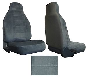 Interwoven Weave Cloth Dark Grey 2 High Back Bucket Car Truck SUV Seat Covers 9