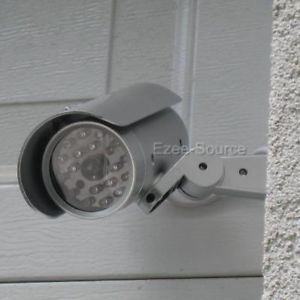 Outdoor Dummy Security Camera w Motion Sensor Light Fake Surveillance