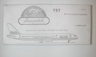 Sasquatch Scale Models 1 200 Scale 757 Rolls Royce Engine