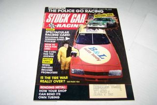 Oct 1989 Stock Car Racing Vintage Car Magazine Police Racing Tire War