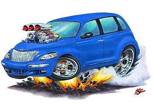 Mad Dog PT Cruiser Custom Cartoon Car Wall Graphic Art Decal Vinyl Cling New